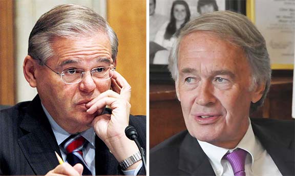 Senators Robart Menendez (left) and Ed Markey