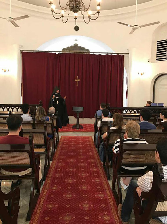 Very Rev. Father Zaven Yazichyan, Pastor of the Armenian Spiritual Pastorates of Singapore, Myanmar and Bangladesh celebrates Divine Liturgy in Singapore's St. Gregory the Illuminator Armenian Apostolic Church