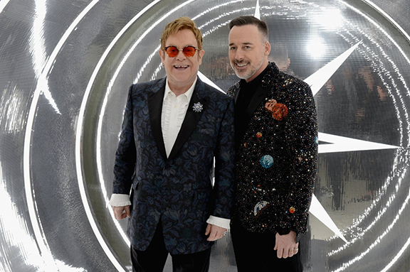 Elton John and David Furnish at Oscar party on Feb. 26, 2017 (Photo: Elton John AIDS Foundation)