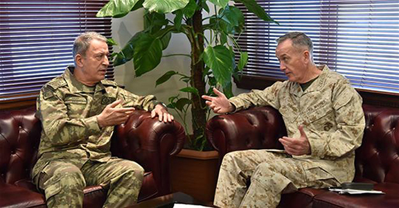 U.S. Chief of Staff General Joseph Dunford held a meeting on Feb. 17 with Turkish Chief of General Staff General Hulusi Akar at the İncirlik air base to discuss an offensive to capture Raqqa from the Islamic State of Iraq and the Levant (ISIL).