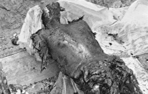 The charred remains of an Armenian resident of Maragha village