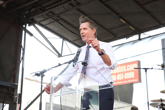 Calif. Lieutenant Governor Gavin Newsom during March for Justice at the Turkish Consulate