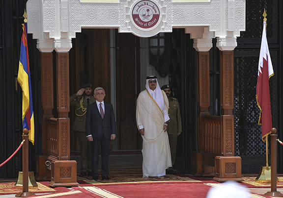 President of Armenia Serzh Sarkisian and counterpart of Qatar Emir of Qatar Tamim bin Hamad Al Thani meet on May 15, 2017 in Doha (Photo: Press Office of the President of Armenia)