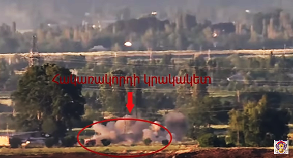 Screenshot of video footage by the Artsakh Defense Ministry