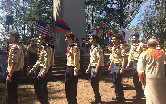 Boys Scouts at Mount Davidson Cross in San Francisco