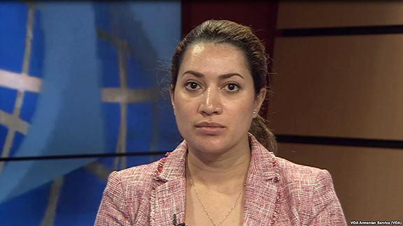 Lucy Usoyan, one of the victims of Recep Tayyip Erdogan’s security detail’s brutal attack, will file a lawsuit over injuries (Photo: Voice of America)