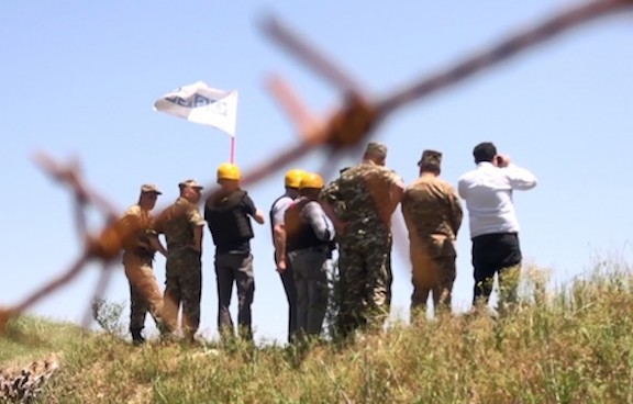 OSCE monitors on the Armenia-Azerbaijan border