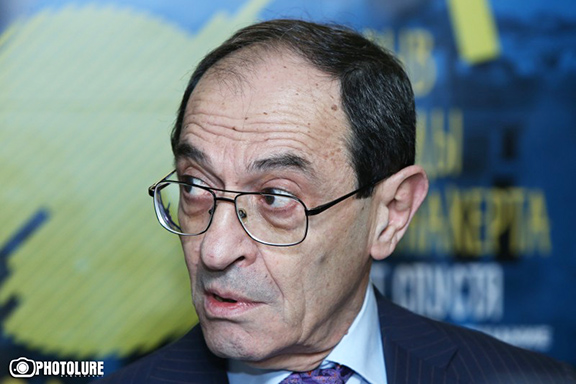 Armenia's Deputy Foreign Minister Shavarsh Kocharyan at a press conference on June 8