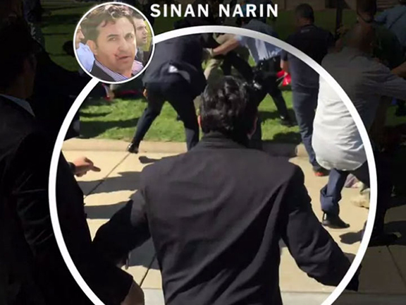 Virginia resident Sinan Narin was among two arrested by Metropolitan Washington Police in conjunction with the May 16 Erdogan-ordered beating of peaceful protesters. The New York Times had identified Narin among the attackers in a June 4th expose.