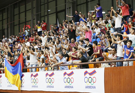 The crowd goes wild at Mika Stadium in Yerevan on Wednesday
