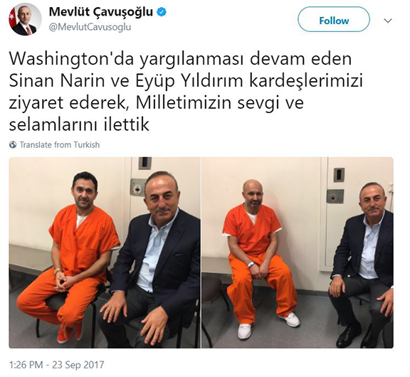Çavuşoğlu’s tweet (Photo: Mevlüt Çavuşoğlu Twitter)
