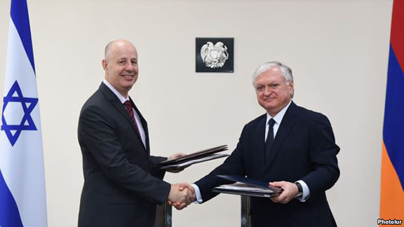 RA Minister of Foreign Affairs Edward Nalbandian and Regional Cooperation Minister of Israel Tzachi Hanegbi signed agreements on cooperation