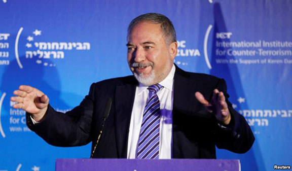 Israel's Defence Minister Avigdor Lieberman speaks during the International Institute for Counter Terrorism's 17th annual conference in Herzliya, September 11, 2017