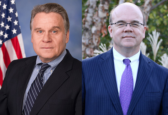 From left to right: Representatives Chris Smith (R-N.J.) and Jim McGovern (D-Mass.)