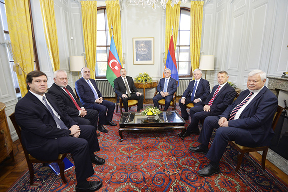 Armenian and Azerbaijani presidents, Serzh Sarkisian and Ilham Aliyev meet in Geneva on Monday