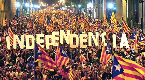 A rally for independence in Catalonia