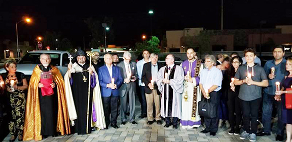 Las Vegas Armenian community members gather for a vigil