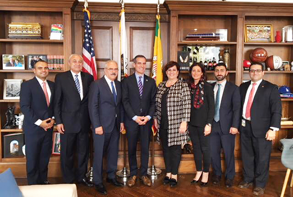 ANCA-WR delegation flanks Los Angeles Mayor Eric Garcetti