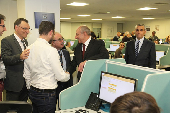 Artsakh President Bako Sahakian visits the Armenia Fund "Phonathon" headquarters in Paris