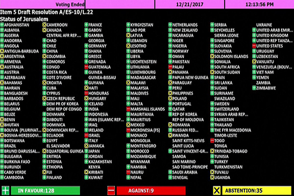 How each country voted in the United Nations