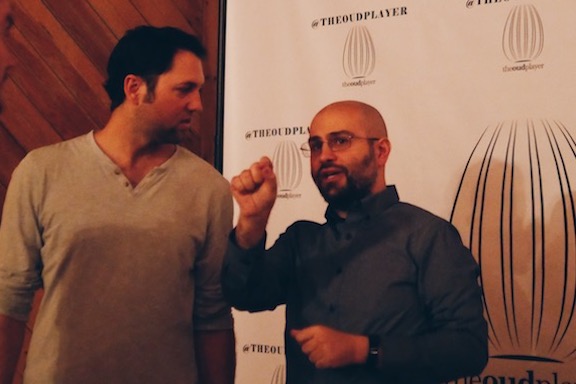Antranig Kzirian discusses his new CD during a release party in Los Angeles