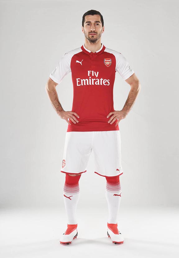 Henrikh Mkhitaryan in his new Arsenal uniform