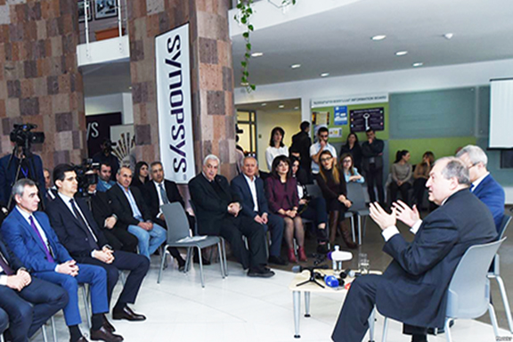 Armenia's presidential candidate Dr. Armen Sarkissian reflected on public views as meeting with IT leaders at Synopsis