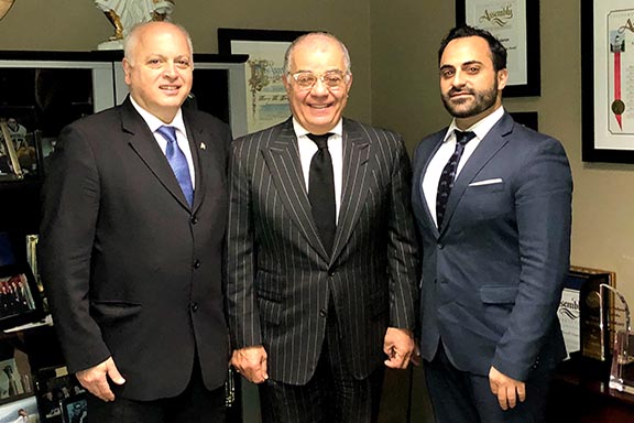 From l to r: ARF Central Committee Chairman Daron Der Khachatourian, Harry Nadjarian and ARF CC member Vache Thomassian