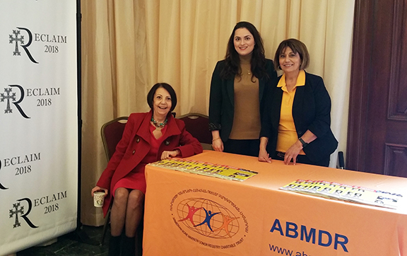 The ABMDR team, from left, Fimi Mekhitarian, Dr. Christina Ashjian, and Dr. Vergine Madelian, at the Reclaim Conference