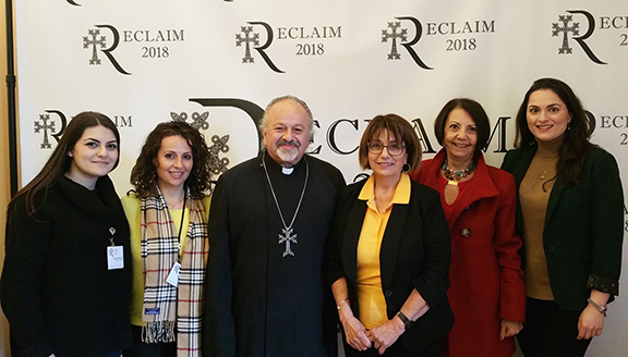 The Reclaim Conference organizing team, including, from left, Marianna Muradyan, Sevana Keshishian, and Rev. Fr. Vazken Movsesian, with the ABMDR team, comprising Dr. Vergine Madelian, Fimi Mekhitarian, and Dr. Christina Ashjian