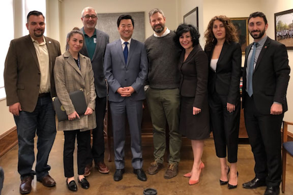 ANCA-WR local chapter representatives and staff with LA City Councilmember David Ryu (center)