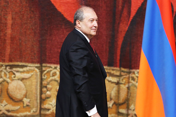 President Armen Sarkissian during his inauguration on April 9