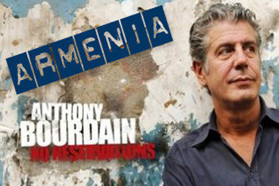 An advertisement for Anthony Bourdain's "Parts Unknown" Armenia episode