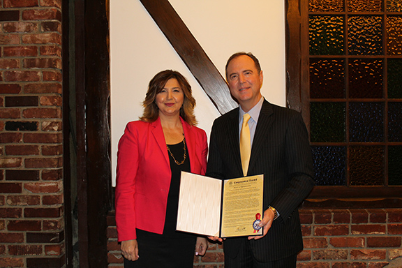 Vicky Marchelian with Rep, Adam Schiff