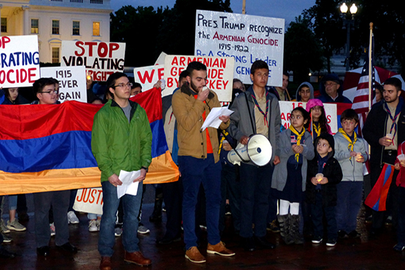 A scene from the 2017 Armenian Genocide commemorative vigil at the White House