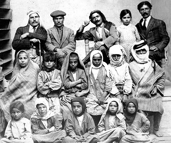 Levon Yotnakhparian with surviving orphans of the Armenian Genocide