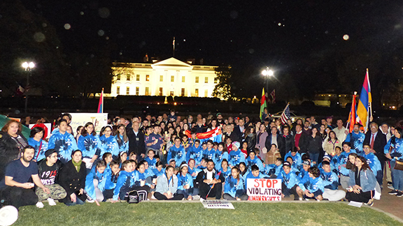 Over 300 from across the U.S. joined the Washington AYF Ani Chapter at the annual White House candle light vigil marking the Armenian Genocide.