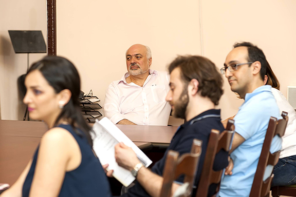 Constantine Orbelian sits in one of the master classes he has introduced