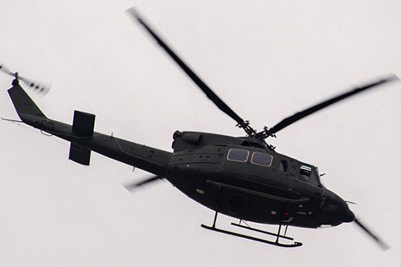 A U.S.-made Bell 412 helicopter, the type that Azerbaijan is going to showcase at a military parade on June 26.