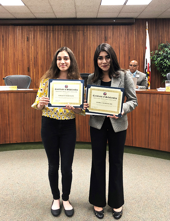 The recipients of the ANCA Glendale “Tsolag Hovsepian” Upstander Scholarship