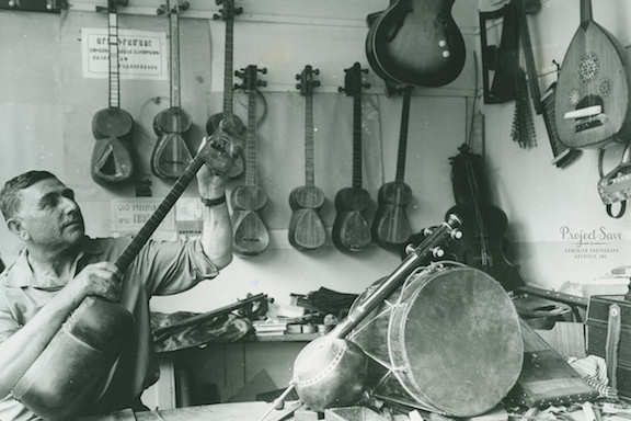 Sarkis Arakelyan, a master folk instrument craftsman, in his workshop c. 1930s. (Source: Smithsonian)