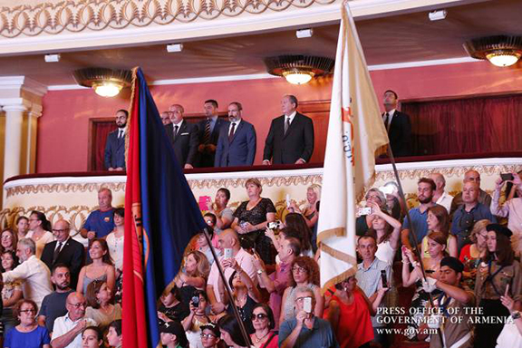 The crowds cheered President Armen Sarkissian and Prime Minister Nikol Pashinyan
