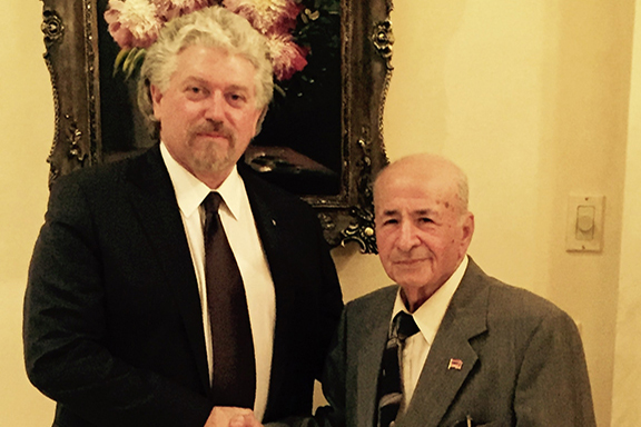 Ohannes Bouladian (right) with Dr. Viken Hovsepian during the 2016 ACF banquet