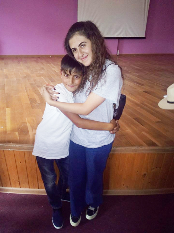 The author, Hasmik Burushyan with a young Javakhk resident