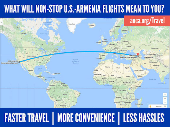 Non-stop flights between U.S. and Armenia