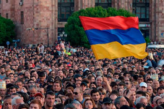 A scene from last spring's popular movement in Armenia