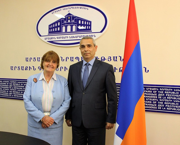 Baroness Cox with Artsakh Foreign Minister Masis Mayilyan
