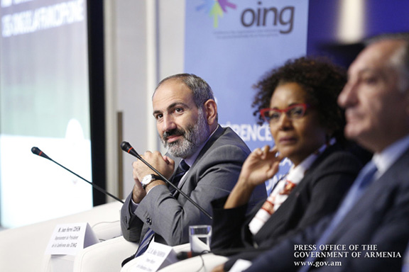 Prime Minister Nikol Pashinyan and Secretary General of the International Organization of La Francophonie Michaëlle Jean in Yerevan on Sept. 12