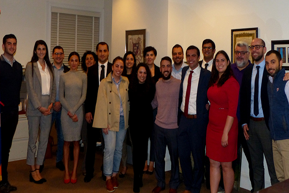 Hovig Apo Saghdejian Capital Gateway Fall 2018 Fellows with Program Director Tereza Yerimyan, CGP Advisory Committee members and alumni.