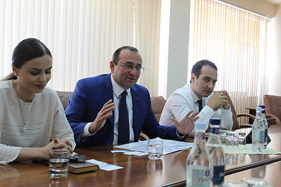 From left to right: Deputy Minister Mane Adamian, Minister Artsvik Minasyan, and Deputy Minister Avag Avanesyan.